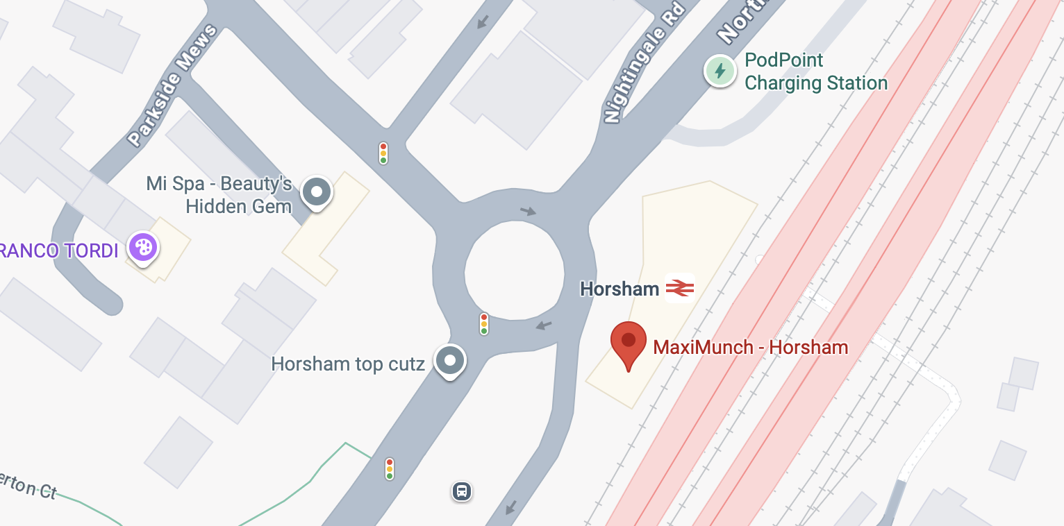 MaxiMunch location map - Horsham Station
